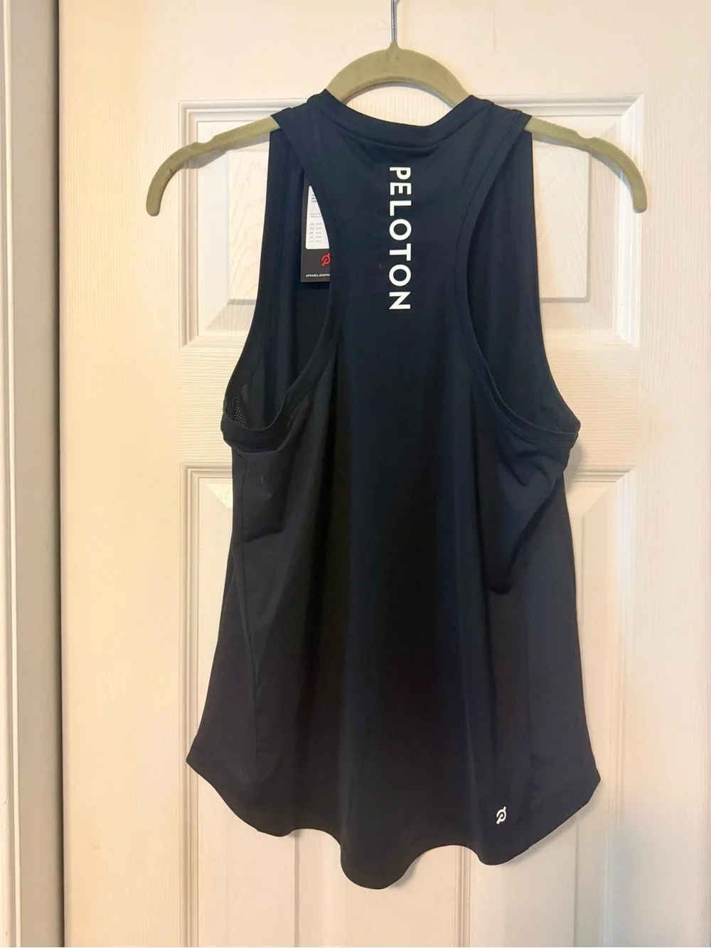 Peloton Women's Black Logo mesh side panel Tank  NWT